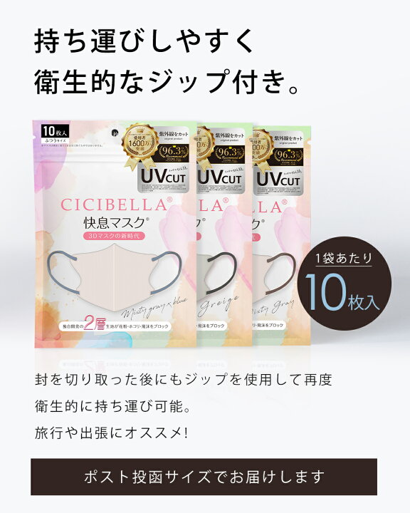 楽天市場】【40枚セット】進化版☆春新発売 CICIBELLA 快息マスク 40枚 