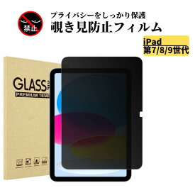 iPad 第7世代 8世代 9世代 ( 2019 2020 2021 ) 覗き見防止 フィルム 強化ガラス ガラスフィルム 光沢 指紋防止 飛散防止 硬度9H 高透過 タブレット アップル アイパッド 10.2 インチ