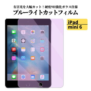 iPad mini 6 ( 第6世代 ) ブルーライトカット フィルム 強化ガラス ガラスフィルム 光沢 指紋防止 飛散防止 硬度9H タブレット アップル アイパッド ブルーライト ミニ 8.3 インチ