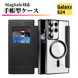 Galaxy S24 �P�[�X MagSafe�Ή� �蒠�^ ���U�[ �J�����ی� �J�[�h�P�[�X �S�ʕی� �y�� �J�[�h���[ �ϏՌ� �X�}�z�P�[�X �J�o�[ �M�����N�V�[ GalaxyS24 SC-51E SCG25 SM-S921Q �u���b�N