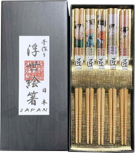 ���{�̂��y�Y ��5�V�Z�b�g�@�����G�yChopsticks 5Sets / UKIYOE�z
