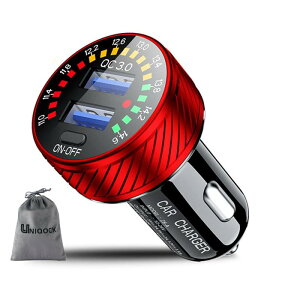 UNIQOCK �V�K�[�\�P�b�g USB C �J�[�`���[�W���[ 2�|�[�g 36W�}���[�d PD/QC3.0�Ή� 12V�E24V�ԑΉ� �ԍڏ[�d�� �R���p�N�g�T�C�Y �y�� �ϋv�� �ԏ[�d�� iPhone 16/iPhone15/ iPhone14/ iPho