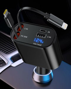 iVoiddeck �� �[�d�� ������莮 �V�K�[�\�P�b�g 4in1 �ԍڏ[�d�� �J�[�`���[�W���[ �}���[�d�� PD 3.0 QC3.0 �|�[�g���� 4�䓯���[�d �d���v�t DC12/24V�ԑΉ� iPhone 16/15/14/13/12, Pixel