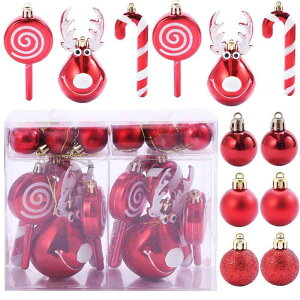 Uchi NX}X  I[ig, 30 NX}Xc[  NX}X {[I[i NX}X I[ig Uh~  S[WX fR[V 30pcs Red Gold Christma