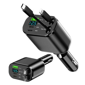 �y2025�N�V�o�� ������莮 �ԍڏ[�d��z5in1 �� �[�d�� �V�K�[�\�P�b�g�Ή� �J�[�`���[�W���[ �}���[�d 5�䓯���g�p �L�k�[�d�P�[�u�� 2 �{�t�� Type-C100W/Lightning20W ���@���iPhone/Galaxy/Xperia