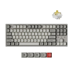 �y�zKeychron C1 Pro QMK/VIA �J�X�^���L�����J�j�J���L�[�{�[�h TKL�z�� JIS���C�A�E�g �v���O���}�u�� PBT�L�[�L���b�v RGB�o�b�N���C�g K Pro �� �Ή� Mac�EWindows�ELinux���p