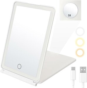 �� ���C�g�t�� ��� led �~���[ - �܂肽���� ���ϋ� 3���[�h���F ���邳���� �p�x���� USB�[�d �����^�тɕ֗� �R���p�N�g 5�{�g�勾�t�� ���C�N ���D�~���[