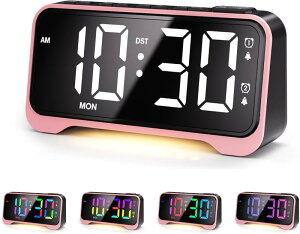 Mesqool ڊo܂v _Ci~bNRGB 10F LEDv fW^ uv 剹 2gA[ 5iKʒ/7iK邳\ Xk[Y iCgCgt 12/24ԐؑցDST USBd