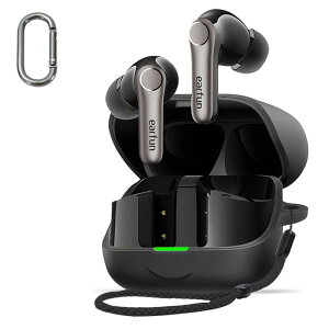 EarFun Air Pro 4+ �p �P�[�X �J�o�[ �yHUKWIMO�z �J���r�i�t��+�X�g���b�v�t�� �ϏՌ� �h�o �����[�d�\ �S�ʕی� �L�Y�h�~ EarFun Air Pro 4 Plus �Ή� [�u���b�N ��]