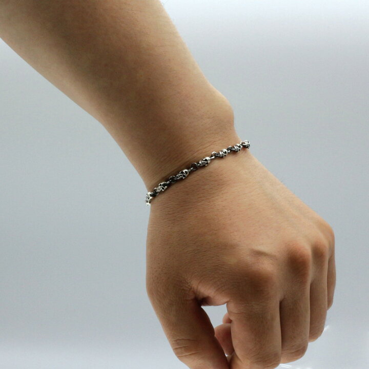 楽天市場】SILVER925 スカル 骸骨 SKULL ガイコツ ドクロ ブレスレット 