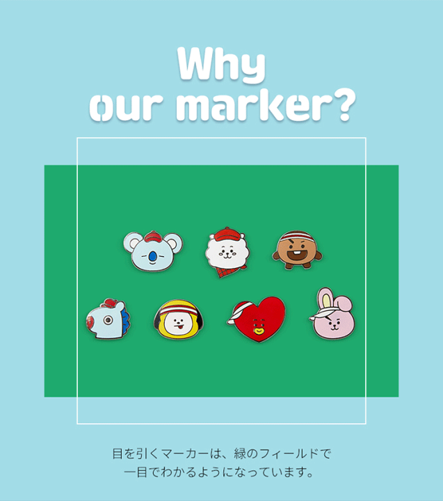 BT21 GOLF HOLE IN ONE ボールマーカー Lucky 7 SET【ビーティーイシビル】【クリップマーカー】【キャラクター】【セット】【RoundItem】 Lynx BT21 GOLF ホールインワン ゴルフボールマーカーラッキー7