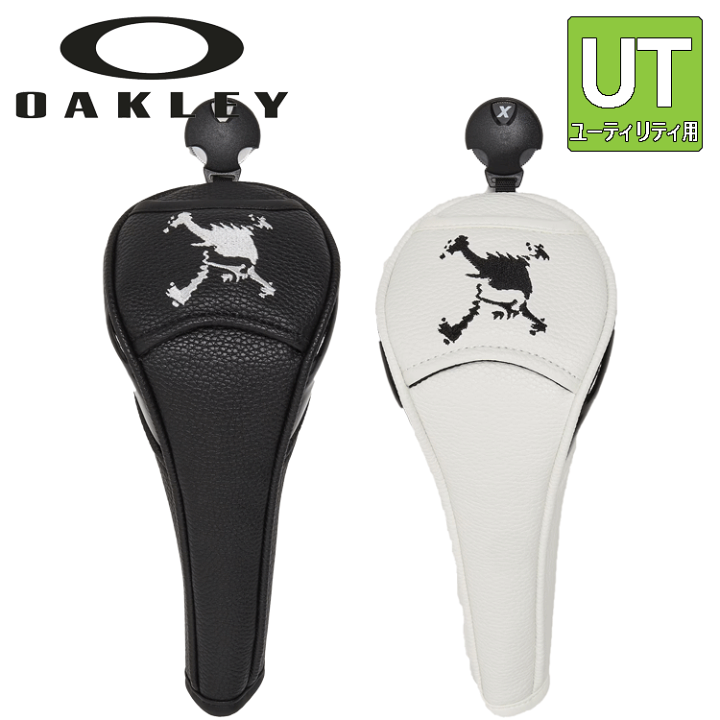 新品】オークリー ヘッドカバー(UT) 黒×白 スカル刺しゅう 新品】オークリー ヘッドカバー(UT) 黒×白 スカル刺しゅう