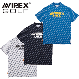 AVIREX GOLF アヴィレックスゴルフ メンズ ゴルフ PTU総柄 シャツ AVG3S-AP28【アビレックス】【シャツ】【ウェア】【モックネック】【半袖】【総柄】【ゴルフ】