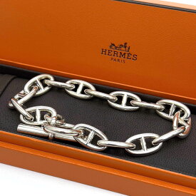 HERMES エルメス シェーヌダンクル GM 15コマ Ag925 ブレスレット●メンズ シルバー 【中古】