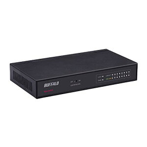 BUFFALO Giga�Ή� ����⟑� �d������ 8�|�[�g �u���b�N �X�C�b�`���O�n�u ���{ LSW5-GT-8NS/BK