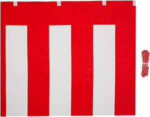 紅白幕 高さ90cm×長さ360cm (2間) トロピカル 紅白ひも付 KH008-02IN