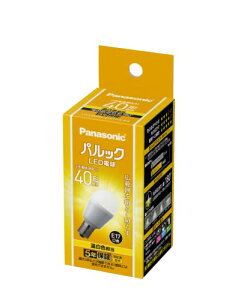 パナソニック ミニクリプトン型 パルック LED電球 口金 E17 電球40W形相当 温白色相当(4.3W) 小形電球・広配光タイプ 1個入 断