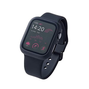 �G���R�� Apple Watch 44mm SE2 / SE / 6 / 5 / 4 �J�o�[ �P�[�X �S�����K���X 10H �w��h�~ �u���b�N