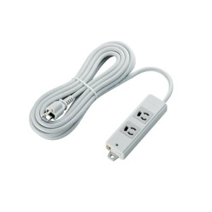 エレコム 電源タップ 抜け止め コンセント 2個口 3Pプラグ マグネット付き 5m グレー T-WRM3250LG/RS