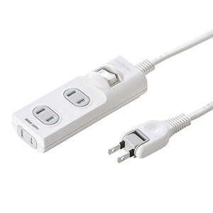 サンワサプライ 火災予防安全タップ 2P・3個口 ホワイト 2m TAP-TSH32SWN