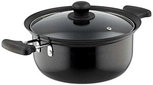 パール金属 バブシャッター ふっ素加工IH対応ガラス蓋付両手鍋 22cm HB-2874