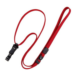 オープン工業 ループクリップ 名札 ストラップ ネックストラップ 紐 ひも 脱着式 10本 レッド 赤 NX-8-RD