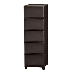 JEJアステージ(JEJ Astage) 収納チェスト 壁付デコニーシーヴォ 5段 ダークブラウン 日本製 収納ボックス 衣類 タンス