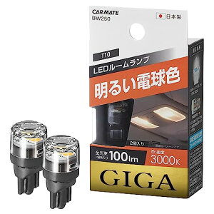 J[Cg(CARMATE) ԗp LED [v GIGA 邢dF T10 3000K 100lm 2 BW250