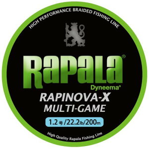 Rapala(���p��) PE���C�� ���s�m���@X �}���`�Q�[�� 200m 1.2�� 22.2lb 4�{�҂� ���C���O���[�� RLX200M12L