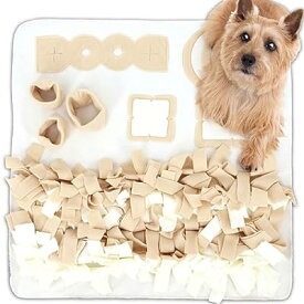[LaLa-PetsPet Supplies] ノーズワーク 犬 ノーズワークマット 犬 おもちゃ 知育玩具 早食い防止 嗅覚訓練 (ベージュ)