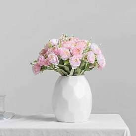 花瓶 花器陶器フラワーベース 花器 15.5CM1個入りおしゃれ花瓶 白セラミック北欧 インテリア 家の装飾 (ホワイト3)
