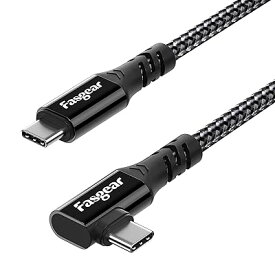 Fasgear USB C - Type C 3.2 Gen 2x2 ケーブル 1m, 20Gbps 100W 充電 4K ビデオ USB-C コード 90度対応 Mac-book Pro, i-Pad Mini, Dell/Sam-sung ディス