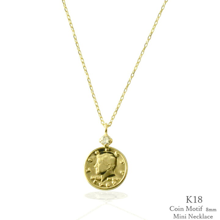 楽天市場】【10％OFFクーポン配布中】 k18 ネックレス コインモチーフ 