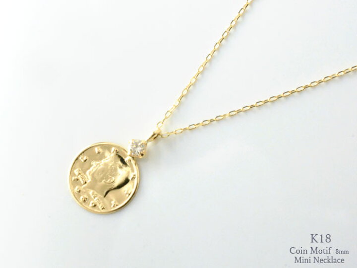 楽天市場】【10％OFFクーポン配布中】 k18 ネックレス コインモチーフ 
