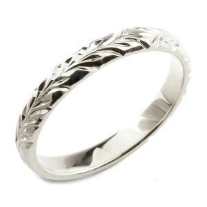 【10%OFFクーポン配布中】 メンズ ハワイアンジュエリー ハワイアン レディース リング シルバー シンプル sv925 ストレート 甲丸 地金リング 彫金 手彫り 結婚指輪 葉 ハンドメイド リーフ シ