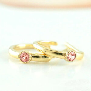 【10%OFFクーポン配布中】 k10 ピアス トルマリン ピンクトルマリン レディース ゴールド フープピアス イエローゴールド 10k 10金 Gフープ フープ スタッドピアス ラウンド 天然石 誕生石