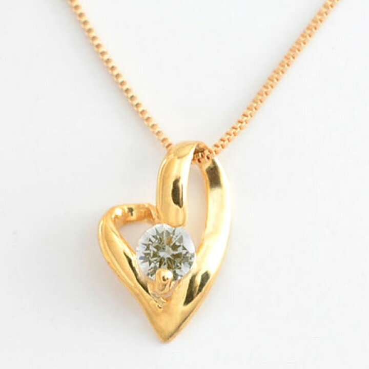 楽天市場】ネックレス ダイヤモンド 一粒 ハート K18 ペンダント 18k 