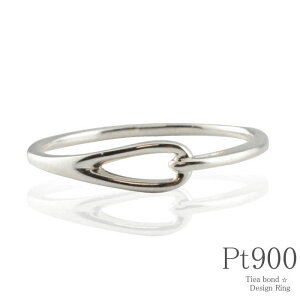 【10%OFFクーポン配布中】 プラチナ リング レディース 指輪 結び目 地金リング 華奢 シンプル Pt900 ピンキーリング アシンメトリー 普段使い ギフト 日本製 通勤 オフィス おしゃれ ギフト
