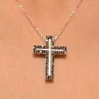 ネックレス メンズ クロス ダイヤモンド ブラックダイヤ ペンダント プラチナ クロス 1.02ct リバーシブル ダイヤ ゴージャス  ダイヤネックレス ペンダント 十字架 プレゼントに | シエロブルー