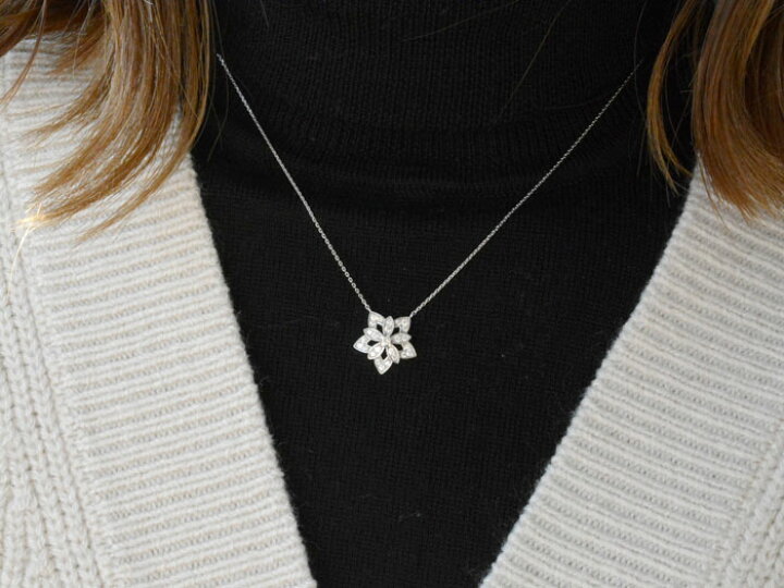 楽天市場】k10 ダイヤモンド ネックレス ダイヤネックレス 花形  