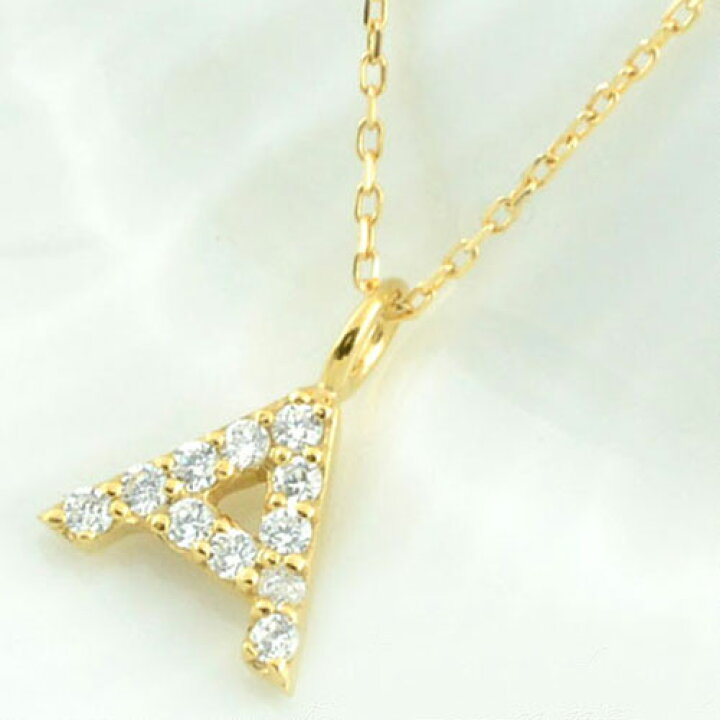 楽天市場】【スーパーセール10%OFF】 k10 ネックレス 【A】イニシャル 