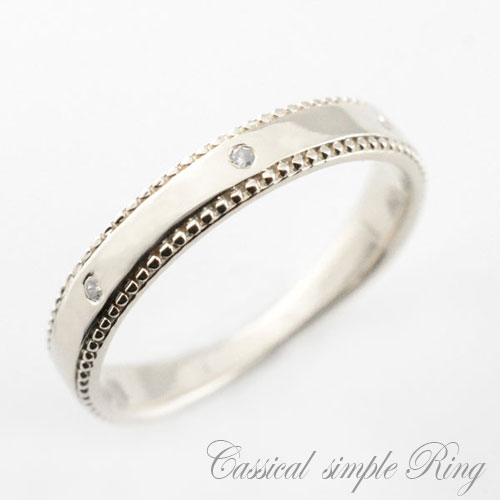 アンティーク調のシンプルリング 婚約指輪 結婚指輪 最大44%OFFクーポン ブライダル レディース ダイヤモンドリング ピンキーリング 指輪 アンティーク 爆買いセール 平打ち プラチナ ミル打ち 地金 シンプル 900