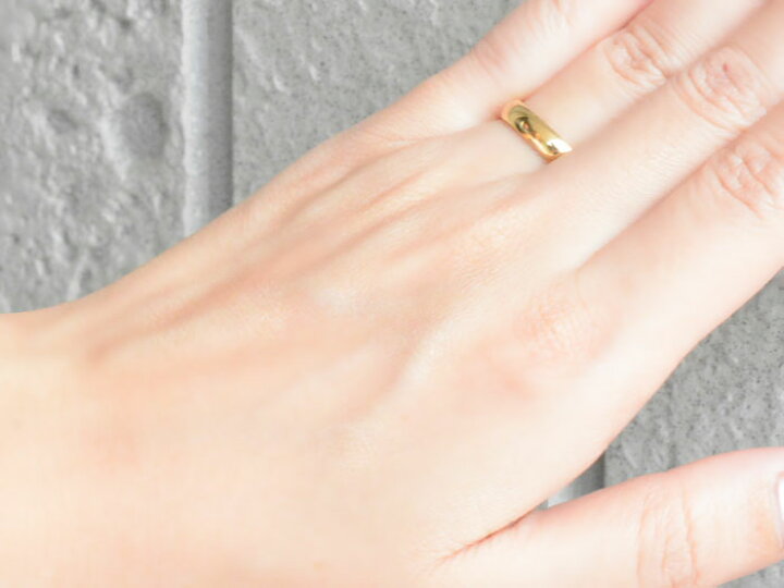 楽天市場】k18 メンズ リング 指輪 k18 18金 甲丸リング 4mm イエロー  