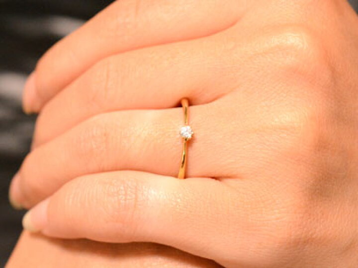 楽天市場】K18 リング ダイヤモンド 一粒ダイヤ 0.07ct 指輪 婚約指輪 