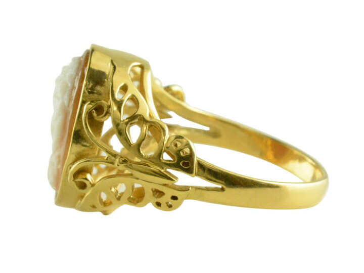 楽天市場】k18 リング カメオ イエローゴールド 指輪 k18 18金 シェル  