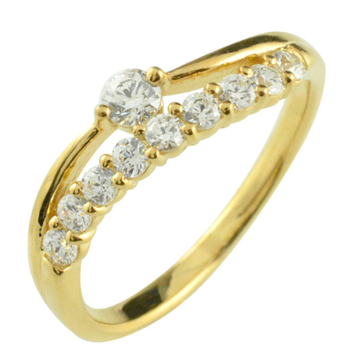 楽天市場】【ポイント10倍】 k18 リング ダイヤモンド 指輪 k18 18金  