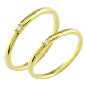 k18 リング ペアリング 結婚指輪 マリッジリング イエローゴールド 18金 ダイヤモンド 18k マリッジ シンプル 指輪 ピンキーリング 甲丸 レディース メンズ ゴールド 華奢 重ねづけ シンプル 誕生石 おしゃれ ストレート エンゲージリング 婚約指輪