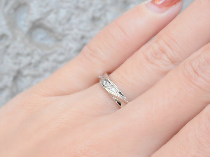 楽天市場 指輪 結婚指輪 プラチナ ダイヤモンド ミルウチ Pt900 シンプル プラチナ900 リング レディース 重ねづけ シンプル 誕生石 おしゃれ ストレート シエロブルー