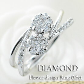 k18 リング 結婚指輪 婚約指輪 エンゲージリング レディースダイヤモンド 指輪 ダイヤモンドリング ピンキーリング フラワー 18k クラシカル ホワイトゴールド ダイヤ