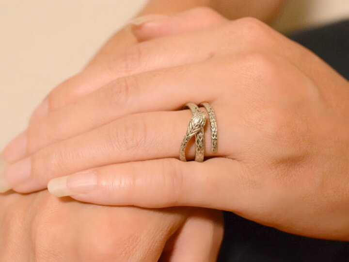 楽天市場】k18 リング 指輪 k18 18金 蛇 ダイヤモンド ヘビ スネーク  